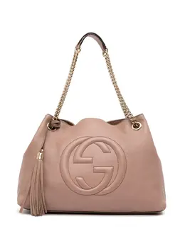 Gucci Pre-Owned: Серебристая сумка-шоппер 