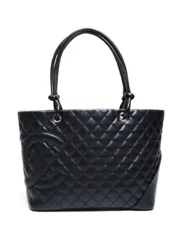 CHANEL Pre-Owned: Чёрная сумка-шоппер 