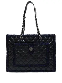 CHANEL Pre-Owned: Чёрная сумка-шоппер 