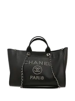 CHANEL Pre-Owned: Чёрная сумка-шоппер 