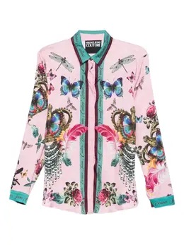Versace Jeans Couture: Рубашка с растительным принтом 