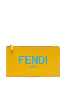 Fendi Pre-Owned: Жёлтый клатч 