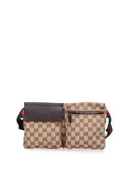 Gucci Pre-Owned: Коричневая поясная сумка 