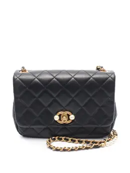 CHANEL Pre-Owned: Чёрная сумка через плечо 