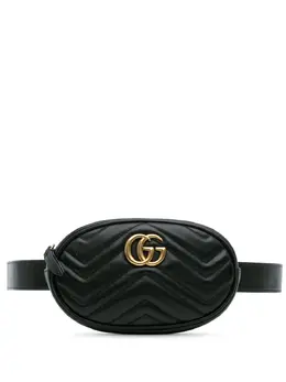 Gucci Pre-Owned: Чёрная поясная сумка 