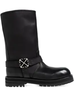Off-White: Чёрные ботинки 
