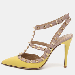 Valentino: Жёлтые туфли  Rockstud