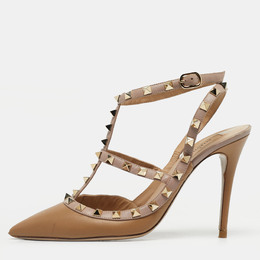 Valentino: Бежевые туфли  Rockstud