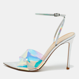 Gianvito Rossi: Серебристые сандалии  Plexi