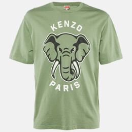 Kenzo: Зелёная футболка 