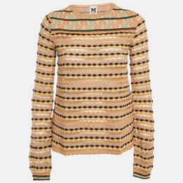 M Missoni: Бежевый топ 