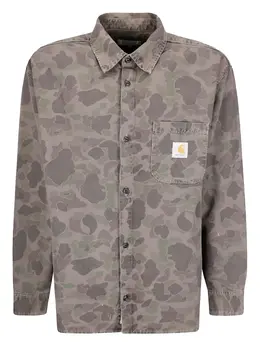 Carhartt WIP: Зелёная рубашка 