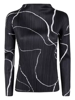 Pleats Please Issey Miyake: Чёрный топ 
