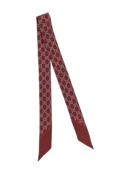 Gucci: Бордовый шарф  GG