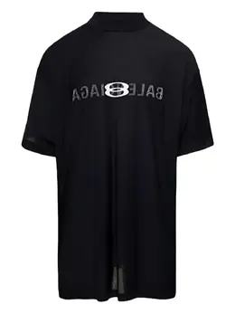 Balenciaga: Чёрная футболка 