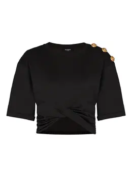 Balmain: Футболка на пуговицах 