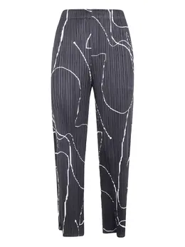 Pleats Please Issey Miyake: Чёрные брюки 
