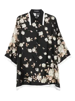 Dolce & Gabbana: Рубашка с растительным принтом 
