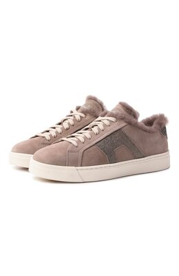 Santoni: Бежевые кеды 