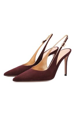 Gianvito Rossi: Бордовые туфли  Ribbon