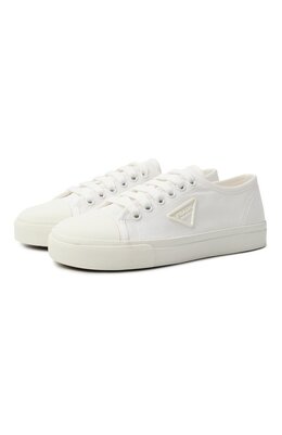 Prada: Белые кеды 