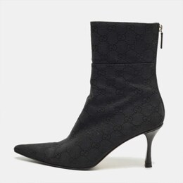 Gucci: Чёрные ботинки  GG