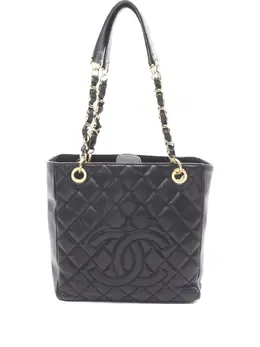 CHANEL Pre-Owned: Чёрная сумка-шоппер 