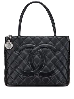 CHANEL Pre-Owned: Чёрная сумка-шоппер 