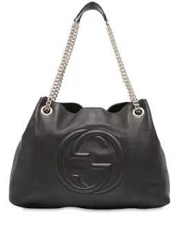 Gucci Pre-Owned: Чёрная сумка-шоппер 