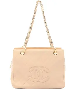 CHANEL Pre-Owned: Бежевая сумка-шоппер 