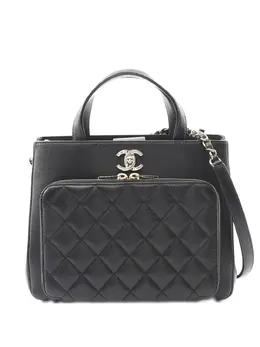 CHANEL Pre-Owned: Чёрная сумка-шоппер 
