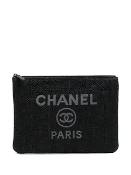 CHANEL Pre-Owned: Чёрный клатч 