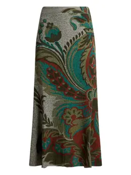 ETRO: Юбка с растительным принтом 