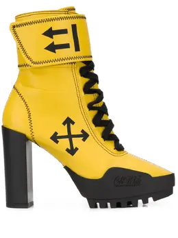 Off-White: Яркие ботинки 