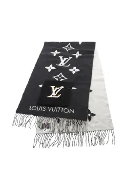 Louis Vuitton Pre-Owned: Чёрный шарф 