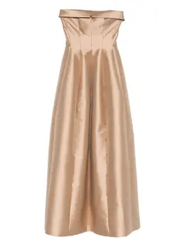 Alberta Ferretti: Бежевое платье 