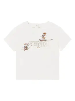 Fendi Kids: Белая футболка 