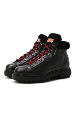 Santoni: Чёрные ботинки 