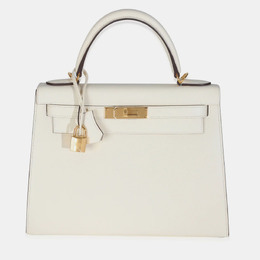 Hermes: Белая сумка  Kelly 28
