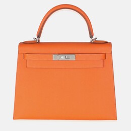 Hermes: Оранжевая сумка  Kelly 28