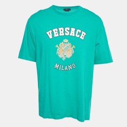 Versace: Зелёная футболка 