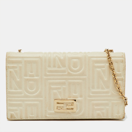 Fendi: Белый клатч 