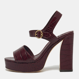 Tory Burch: Бордовые сандалии 