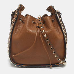 Valentino: Коричневая сумка  Rockstud
