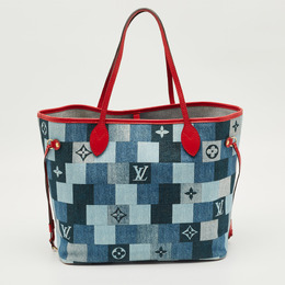 Louis Vuitton: Голубая сумка  Neverfull MM