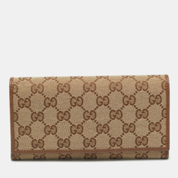 Gucci: Бежевый кошелёк  GG