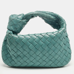 Bottega Veneta: Голубая сумка  Intrecciato