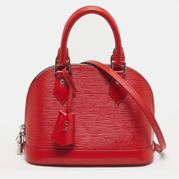Louis Vuitton: Серебристая сумка  Alma BB