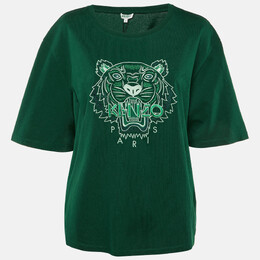 Kenzo: Зелёная футболка  Tiger