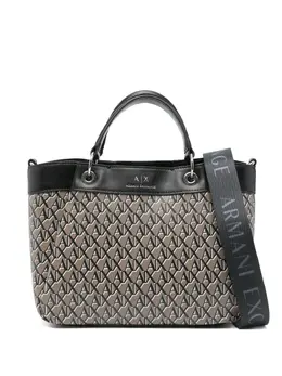 Armani Exchange: Коричневая сумка-шоппер 